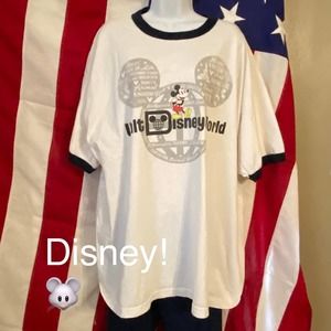 Walt Disney World Disney Parks White Ringer SS Mens XXXL 3XL Tshirt